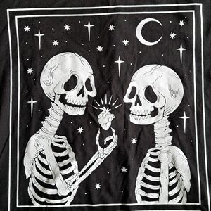 Fated Mates Tarot Black Skeleton Graphic Tee